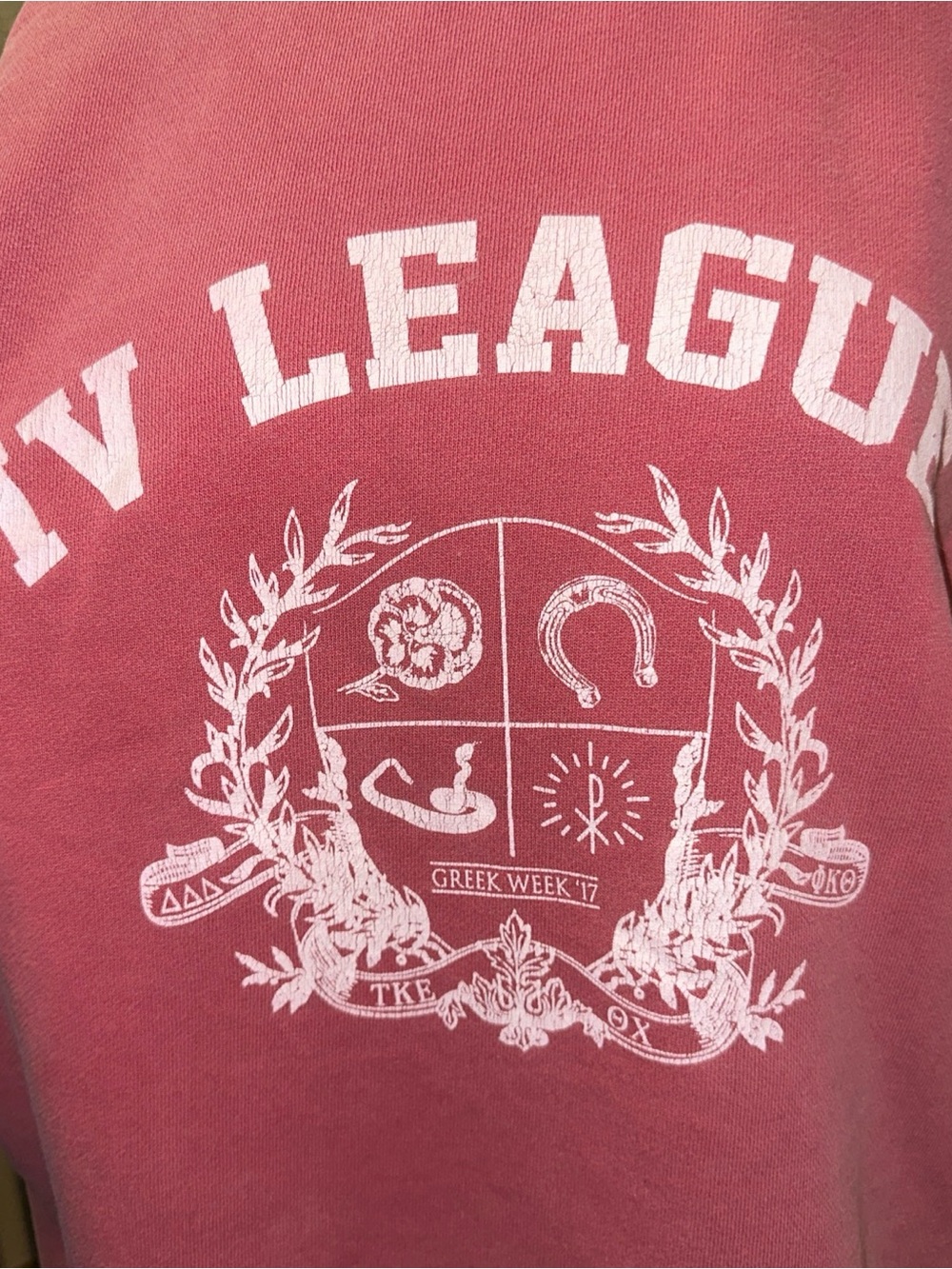 Comfort Colors Greek Week Sweatshirt M Pink Sorority Fraternity Collegiate Crew - Picture 2 of 9